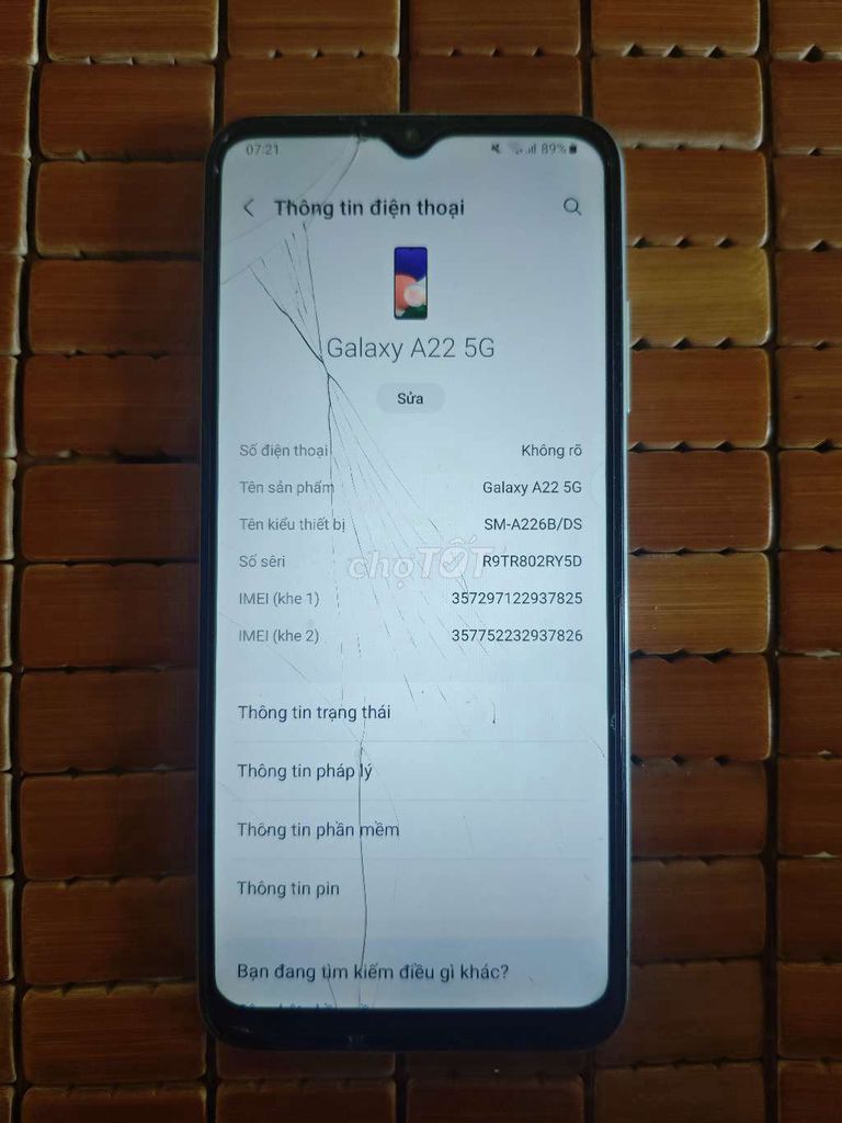 Samsung Galaxy A22 5G 6GB/128GB Trắng. Mua bán Điện thoại tại Huyện Mê Linh Hà Nội được đăng bởi Gia Nguyên hình 1