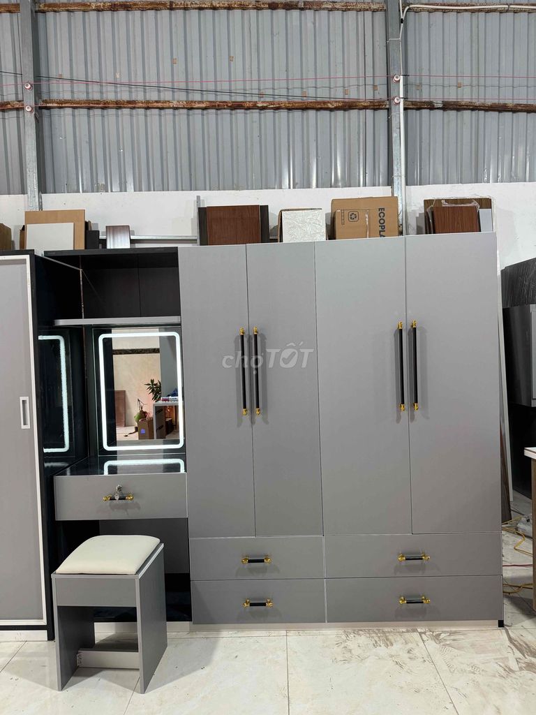 Tủ quần áo Nhựa Đài Loan Xám kèm bàn phấn. Mua bán Tủ, kệ gia đình tại Quận 3 Tp Hồ Chí Minh được đăng bởi đồ gỗ CN giá xưởng hình 1