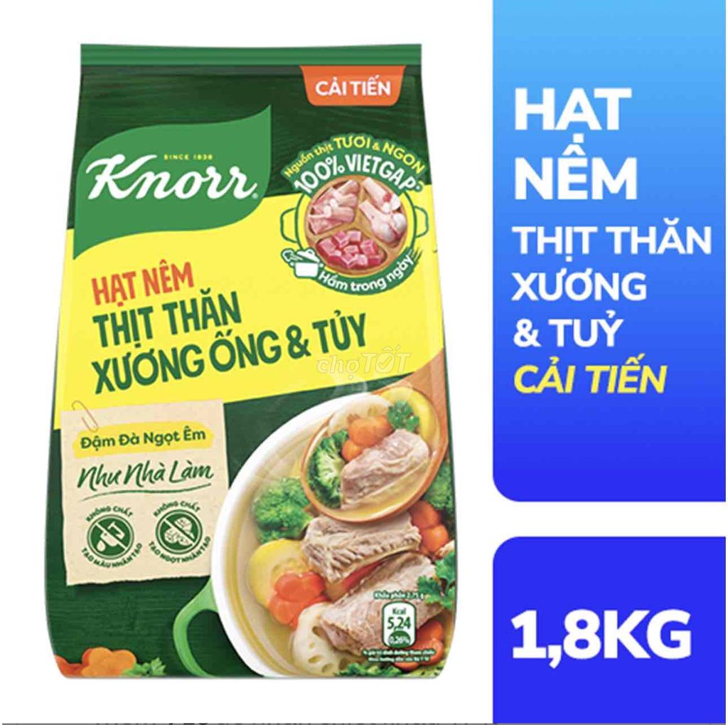 Knorr Hạt nêm Thịt thăn xương ống & tủy 1.8kg. Mua bán Đồ ăn, thực phẩm và các loại khác tại Huyện Hóc Môn Tp Hồ Chí Minh được đăng bởi Npp Unilever cuchi hocmon q12 hình 1