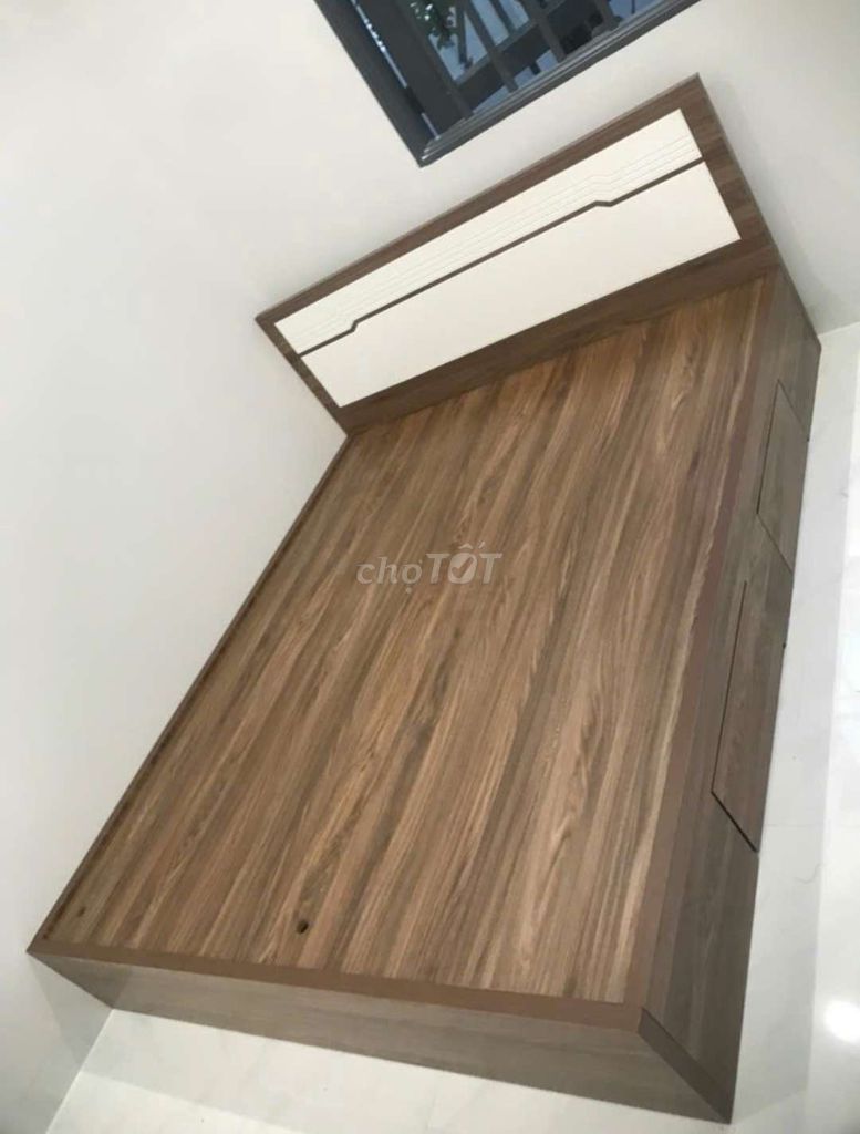 GIƯỜNG GỖ CÔNG NGHIỆP MDF 1M6*2M CÓ HỘP KÉO