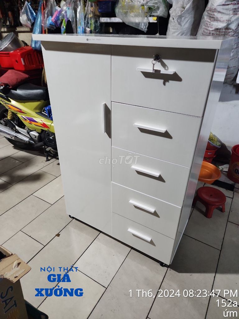 Tủ nhựa đài loan = 1 cánh 5 hộc kéo đơn. Mua bán Tủ, kệ gia đình tại Quận 3 Tp Hồ Chí Minh được đăng bởi Nội thất giá xưởng TL hình 1