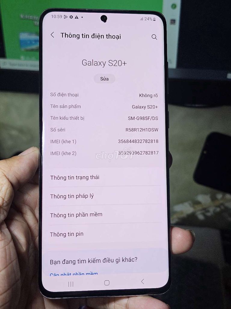 Samsung Galaxy S20+ 128GB VN zin toàn bộ giá rẻ . Mua bán Điện thoại tại Quận 8 Tp Hồ Chí Minh được đăng bởi Thiên Hòa mobile  hình 1