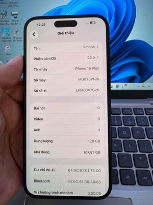 iPhone 15 Plus 128GB Đen Đã qua sử dụng