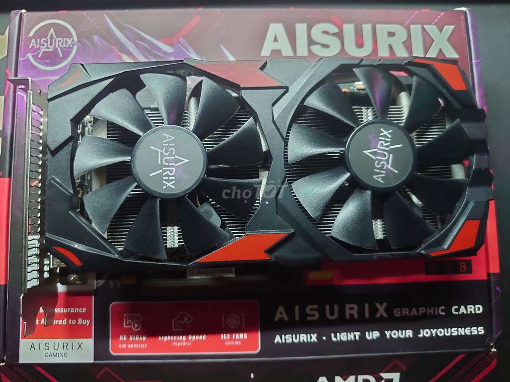 Card đồ họa AISURIX RX 580 8GB Đen Mới. Mua bán Linh kiện (RAM, Card...) tại Huyện Hớn Quản Bình Phước được đăng bởi Vương Nguyên  hình 1