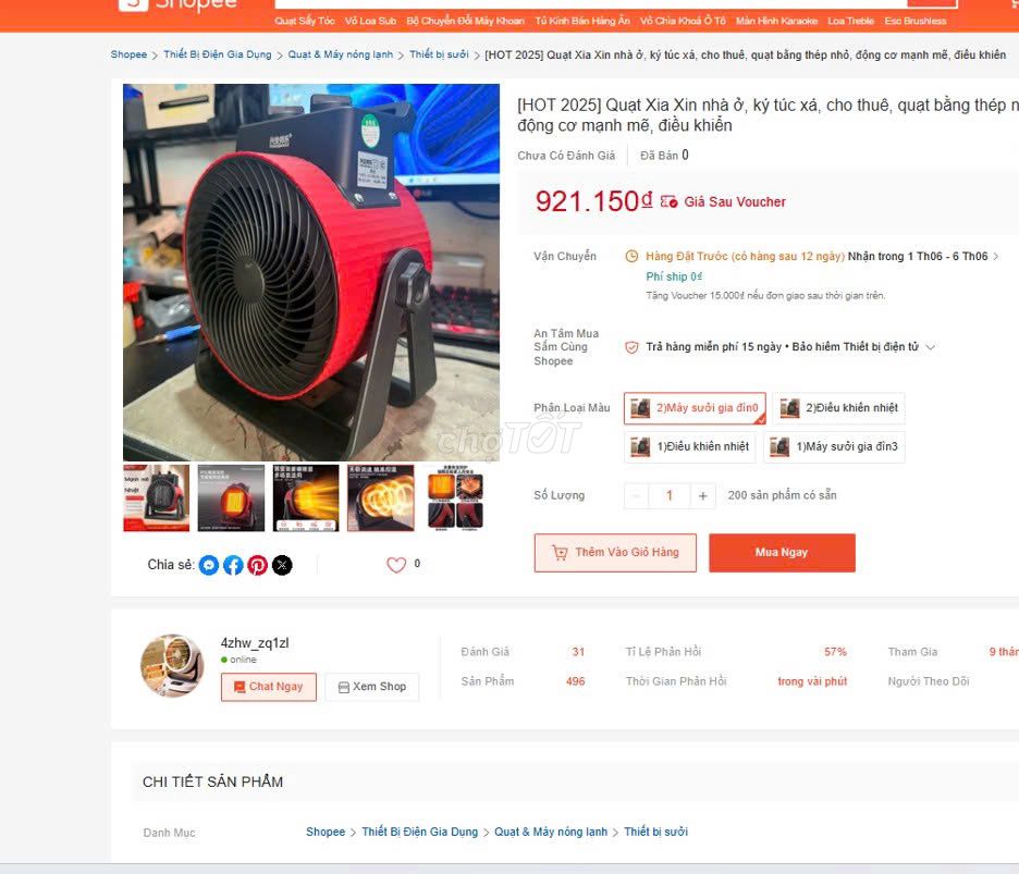 Quạt sưởi, Quạt Mát 2000W 2chức năng công suất lớn. Mua bán Quạt tại Thành phố Dĩ An Bình Dương được đăng bởi hàng mới thanh lý 1 nữa giá hình 1