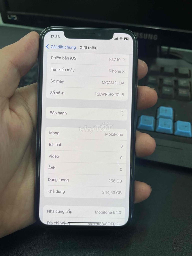 Iphone X quốc tế 256G zin all