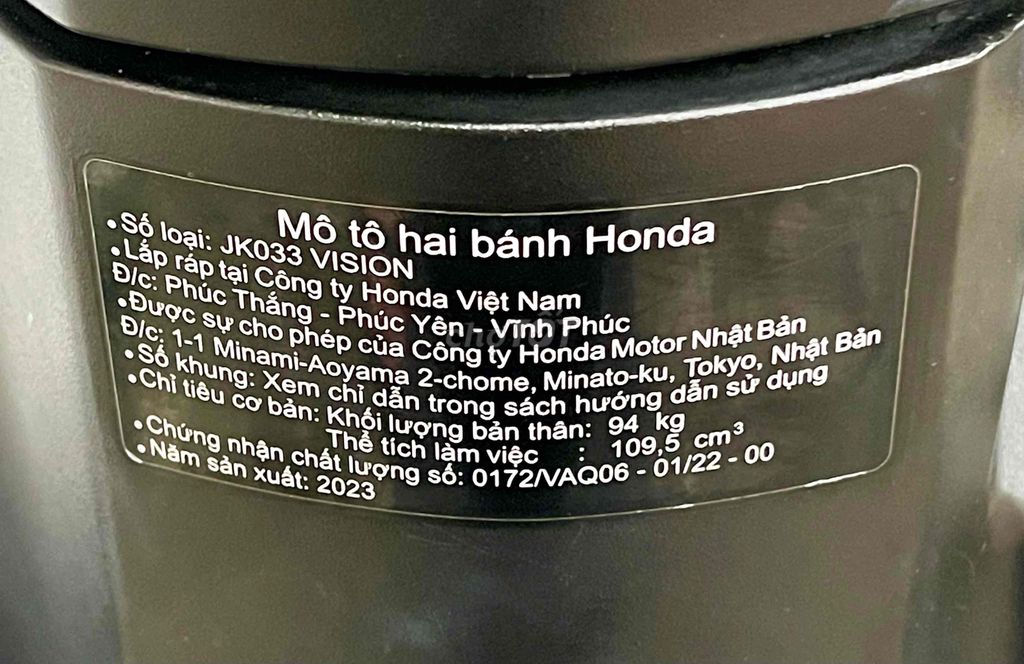 Honda Vision 2023 bao kí giấy. Mua bán Xe máy tại Thành phố Vũng Tàu Bà Rịa - Vũng Tàu được đăng bởi Cao Trí hình 19