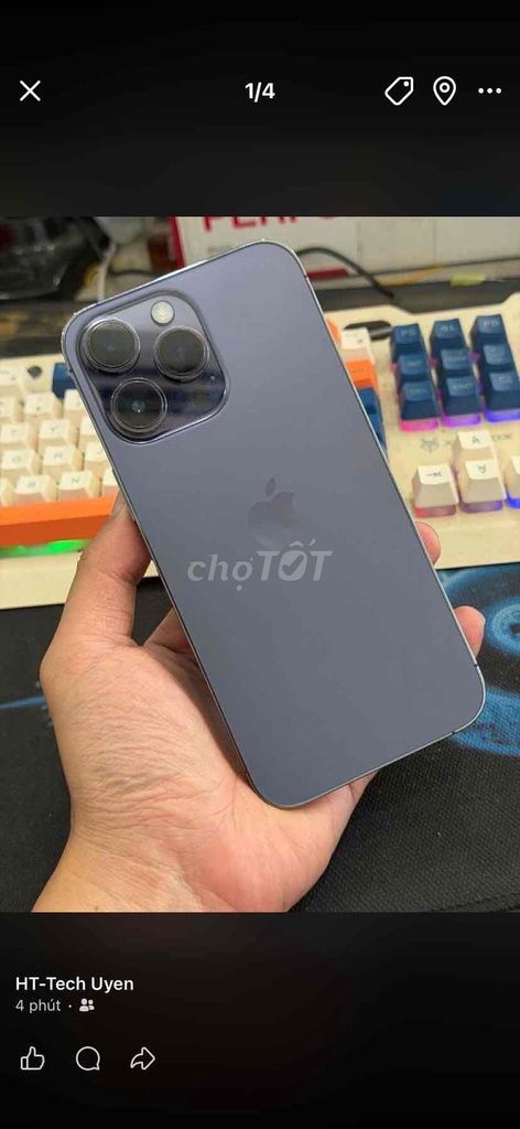 iPhone 14 Pro Max 256GB Tím. Mua bán Điện thoại tại Thành phố Biên Hòa Đồng Nai được đăng bởi Uyên Phạm hình 1