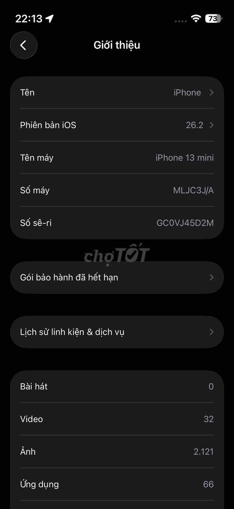 iPhone 13 mini Đen. Mua bán Điện thoại tại Huyện Trảng Bom Đồng Nai được đăng bởi duy bảo hình 1