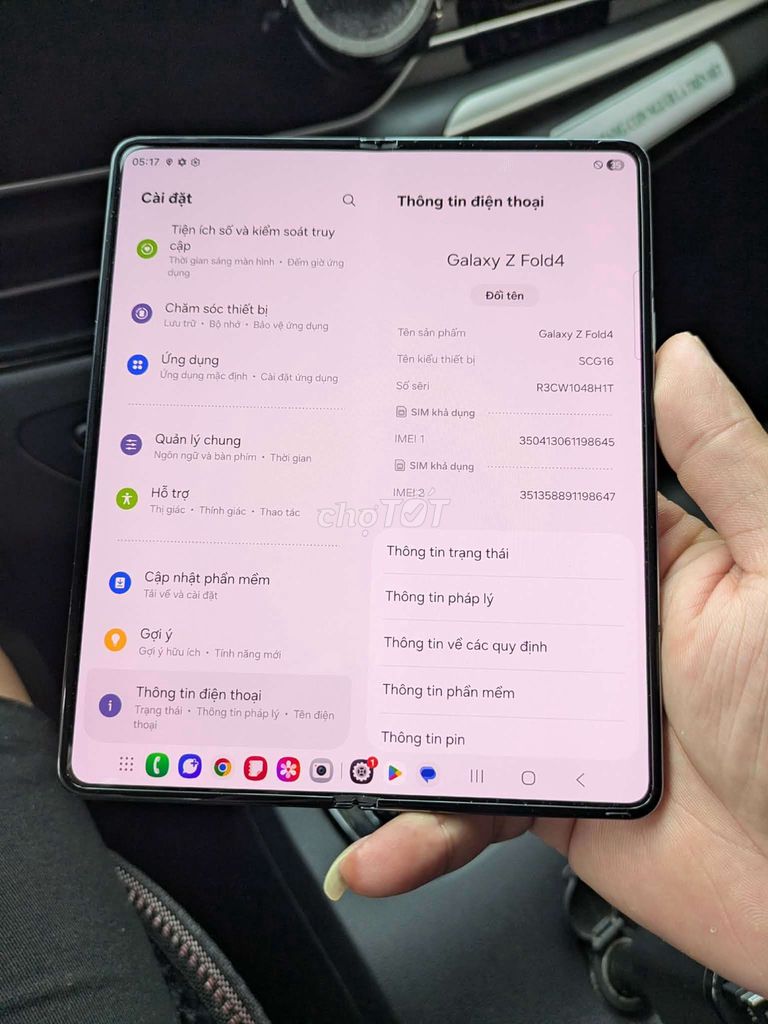 Samsung Galaxy Z Fold4 Xám. Mua bán Điện thoại tại Huyện Kim Động Hưng Yên được đăng bởi Thuận hình 1