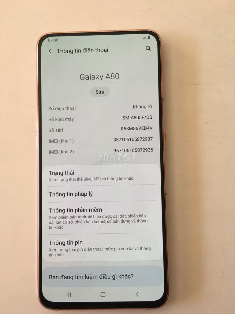 0976294989 - Sam sung Galaxy A80 128GB vàng hồng
