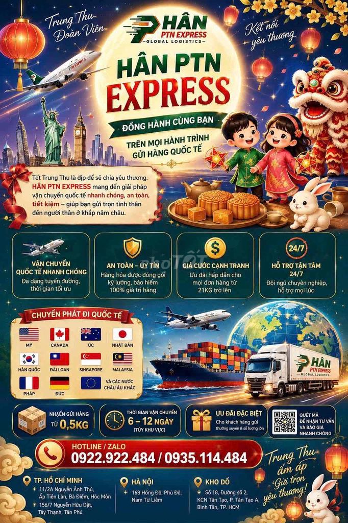 Dịch vụ vận chuyển quốc tế Châu Âu. Dịch vụ tại Huyện Hóc Môn Tp Hồ Chí Minh được đăng bởi Phạm Gia Hân hình 1