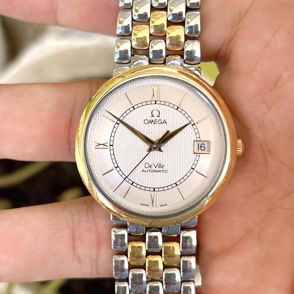 Đhồ hiệu Ô Mê Ga De Ville Automatic SS & Gold 18K