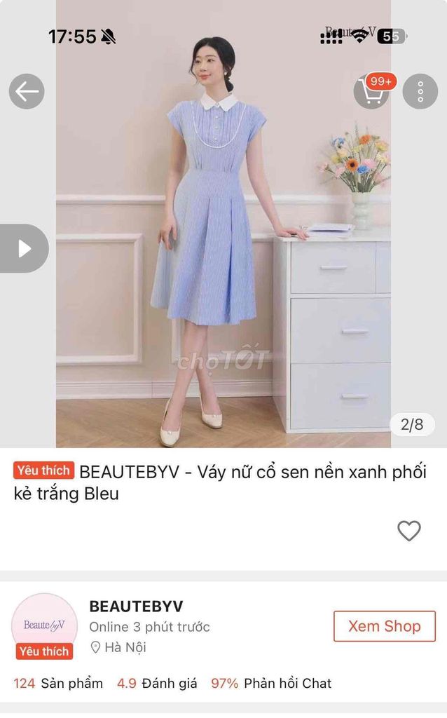Váy Nữ BEAUTEBYV Vải mềm mại. Mua bán Quần áo tại Quận Bình Thạnh Tp Hồ Chí Minh được đăng bởi Bích Anh Trần  hình 1