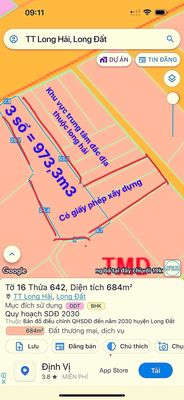 Chính chủ bán đất trung tâm Long Hải - Có sẵn sổ + giấy phép xây dụng. Mua bán đất tại Huyện Long Điền Bà Rịa - Vũng Tàu được đăng bởi XT