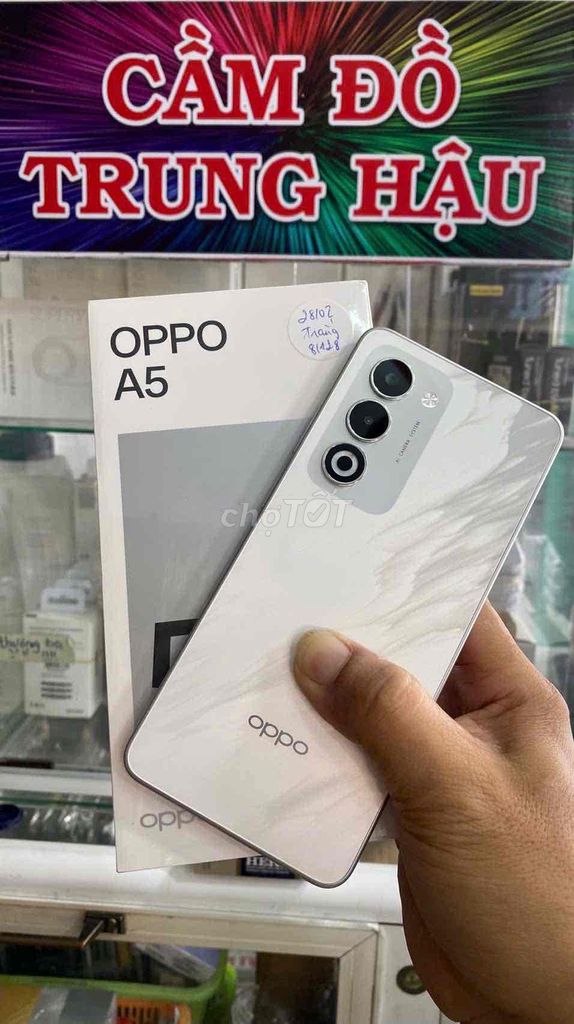 Oppo A5 8/128 như mới còn bảo hành tgdd 21/3/2027. Mua bán Điện thoại tại Quận Ninh Kiều Cần Thơ được đăng bởi CẦM ĐỒ TRUNG HẬU   hình 1