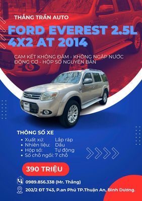 ✅ Ford Everest  2.5L AT 4x2 Diesel Sản Xuất: 2014