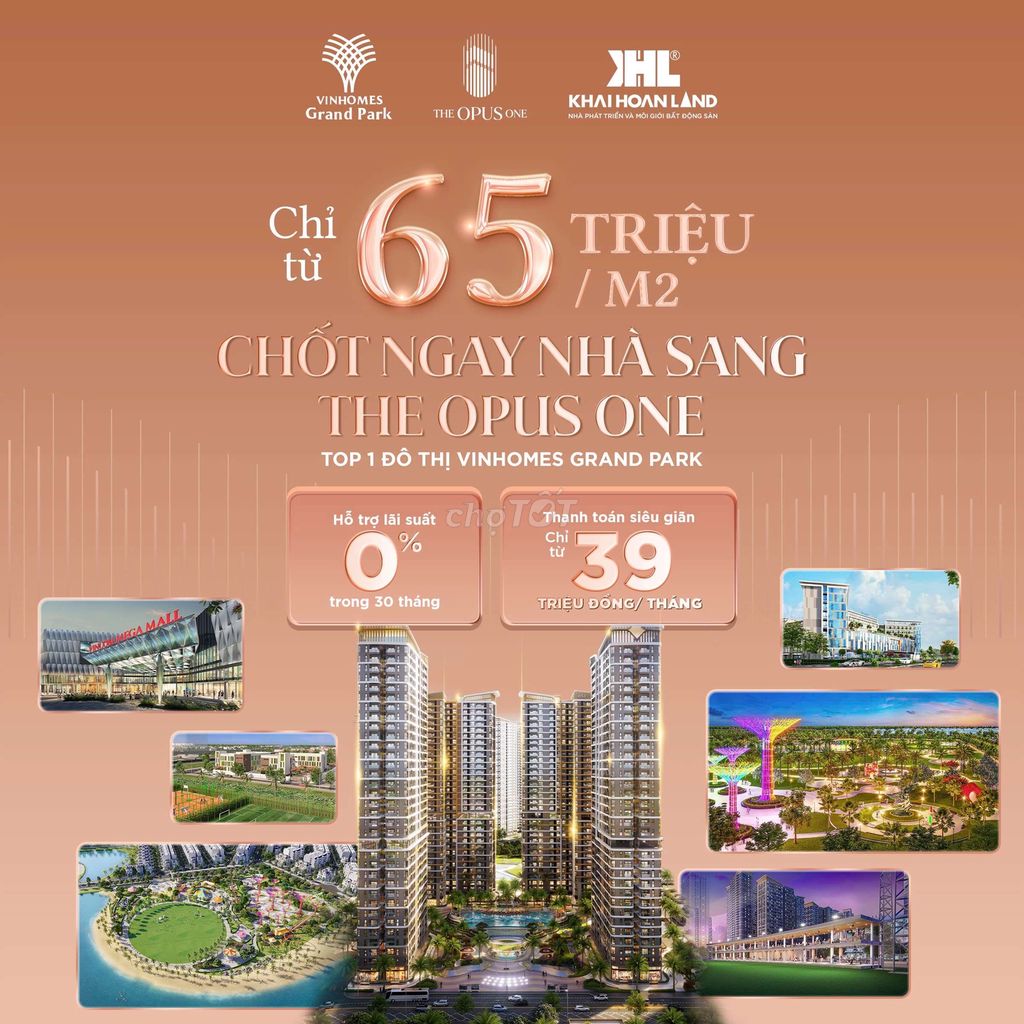 MỞ BÁN PHÂN KHU MÓI OPUS ONE VINHOMES VỊ TRÍ ĐẸP NHÁT KẾ VINCOM EMEGA