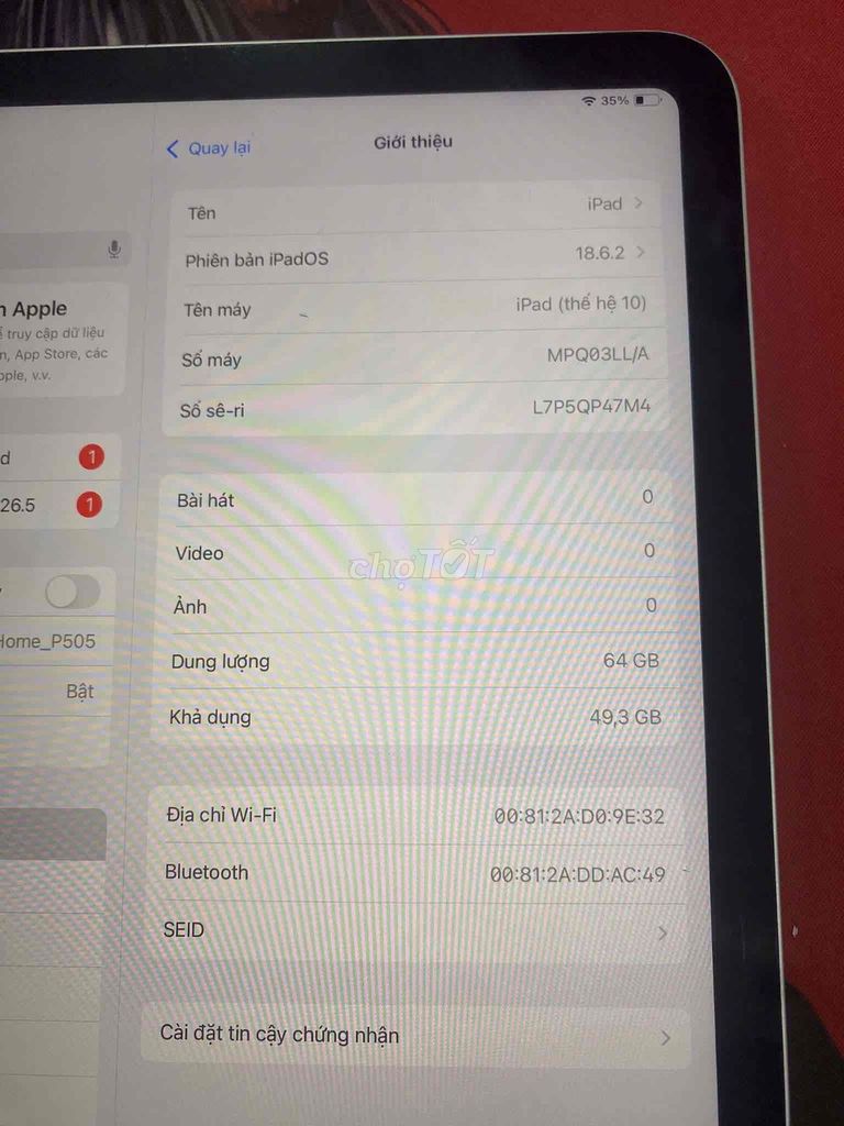 Apple iPad (thế hệ 10) 64GB Bạc. Mua bán Máy tính bảng tại Quận Bắc Từ Liêm Hà Nội được đăng bởi Tên chưa cung cấp hình 1
