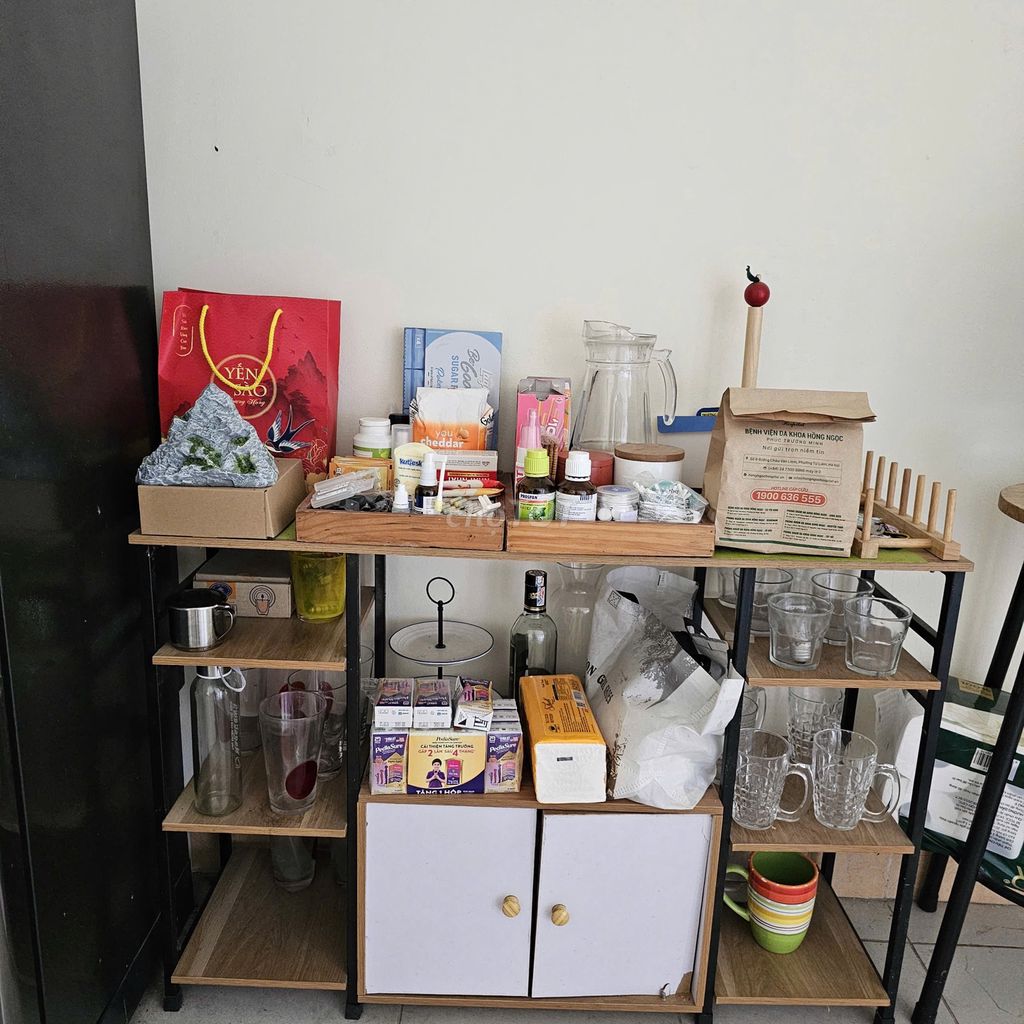 Kệ Gỗ Kim Loại Nâu Trắng Đen. Mua bán Tủ, kệ gia đình tại Huyện Thanh Trì Hà Nội được đăng bởi Dieu Nguyen hình 1