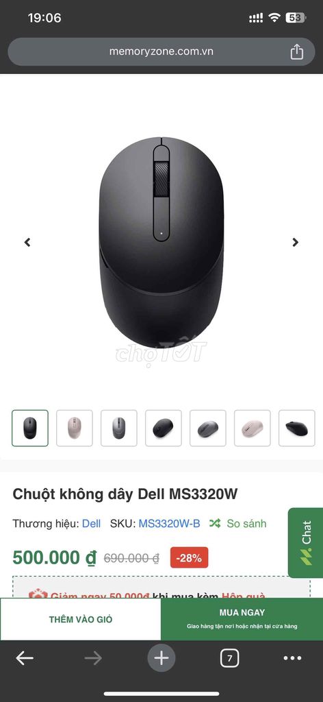 CHUỘT DELL KẾT NỐI KHÔNG DÂY USB+BLUTOOTH