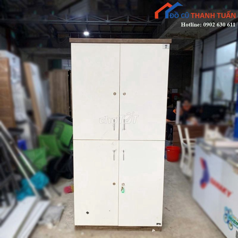 Tủ Quần Áo Gỗ MDF Trắng 4 Ngăn Đẹp 90%. Mua bán Tủ, kệ gia đình tại Quận Tân Phú Tp Hồ Chí Minh được đăng bởi Thanh Lý Thanh Tuấn hình 1