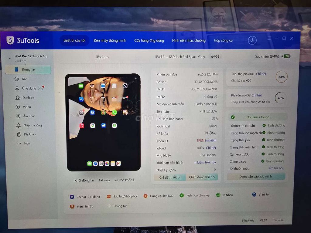ipad pro 12.9inch  2018 bản wifi + 5G pin 88%. Mua bán Máy tính bảng tại Huyện Bình Chánh Tp Hồ Chí Minh được đăng bởi Đam mê công nghệ hình 1