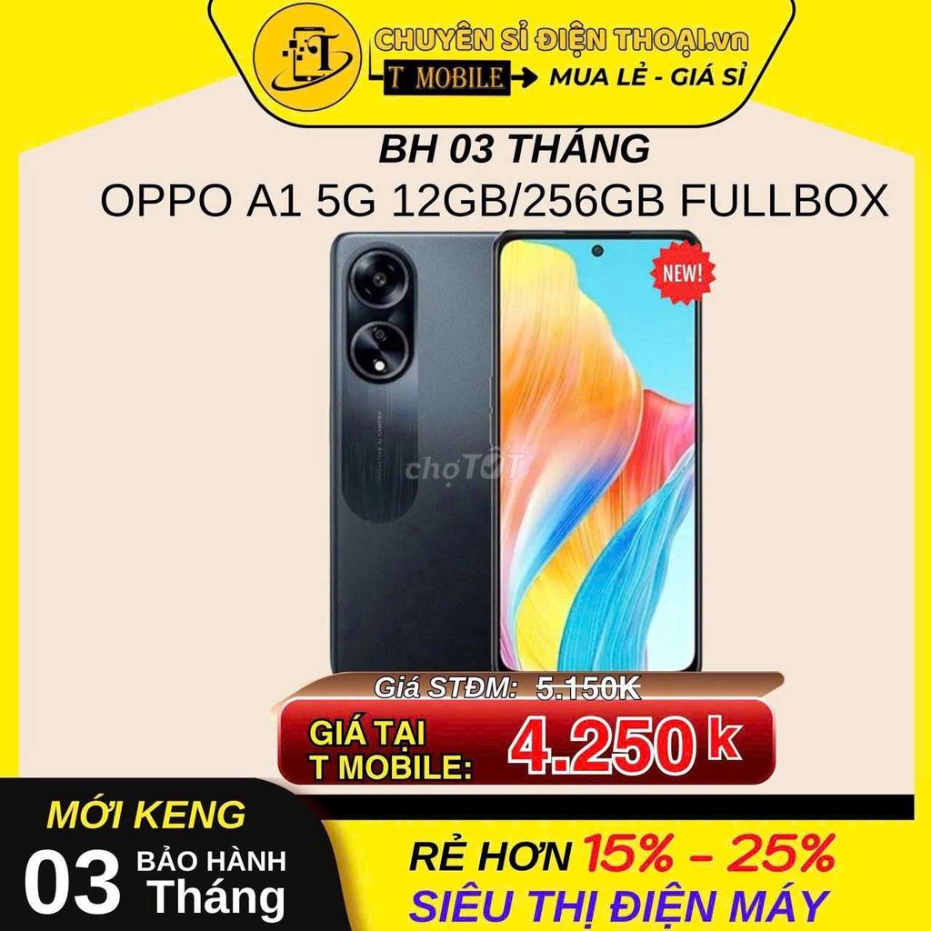 Oppo A1 5G 12GB/256GB Snapdragon 695 5G. Mua bán Điện thoại tại Quận Tân Bình Tp Hồ Chí Minh được đăng bởi Tran Tuan Duy hình 1