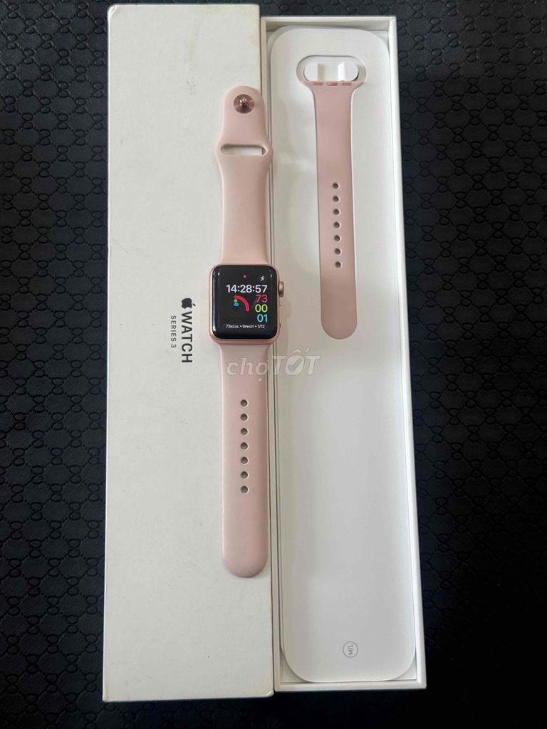 Apple Watch Series 3 Hồng 38mm đẹp 99 fullbox. Mua bán Thiết bị đeo thông minh tại Quận Bình Thạnh Tp Hồ Chí Minh được đăng bởi Lê Tuấn Hưng hình 1