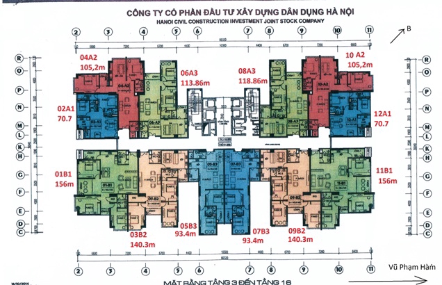 Mặt bằng nội thất căn hộ tại Chung cư E3B Yên Hòa