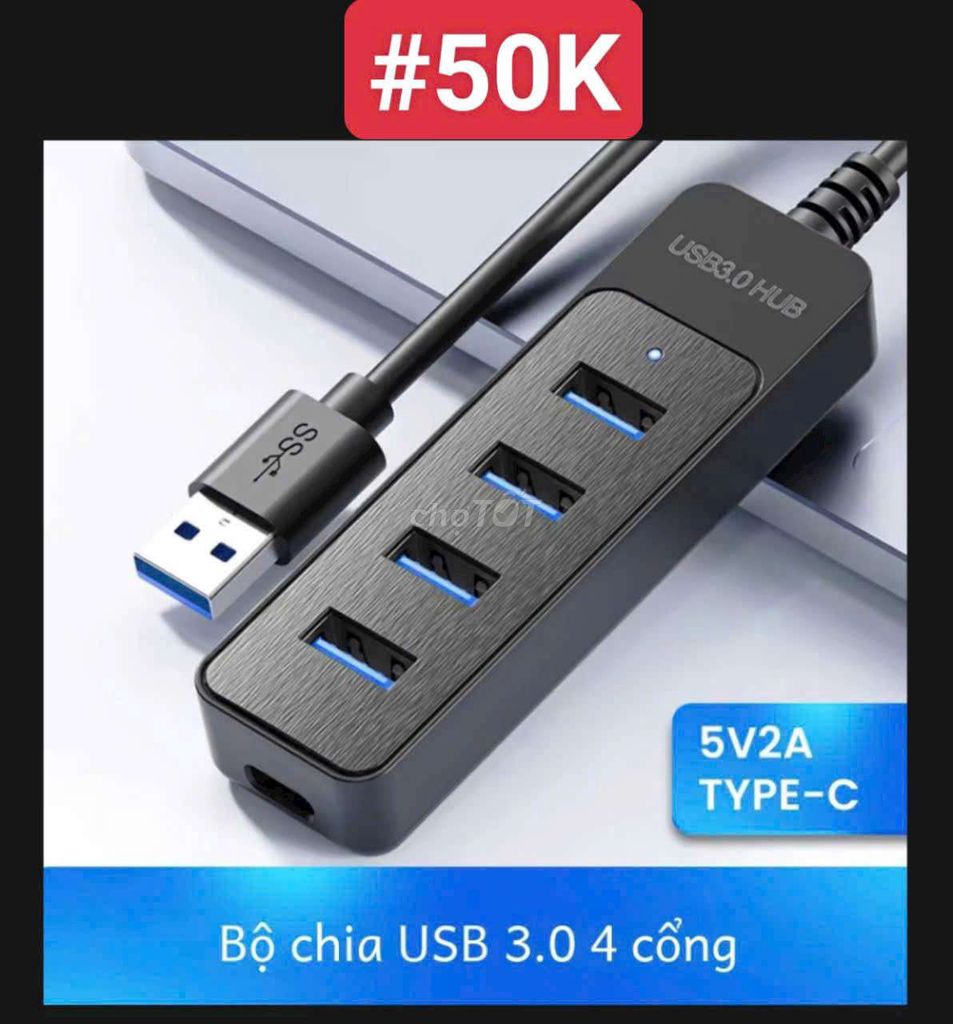 Khuyến mãi Hub chia 4 usb và 1 tyce C