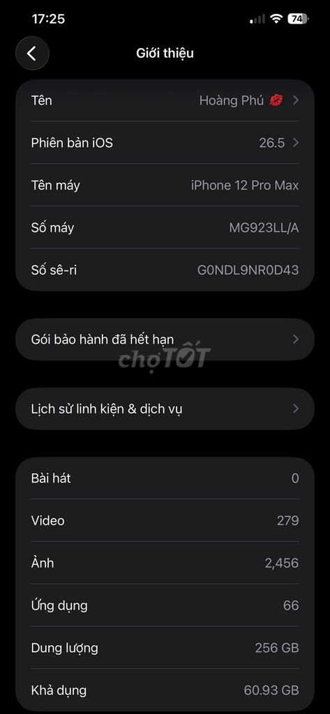 Apple iPhone 12 Pro Max 256GB Xám. Mua bán Điện thoại tại Quận Hoàng Mai Hà Nội được đăng bởi Phong Đoàn hình 1