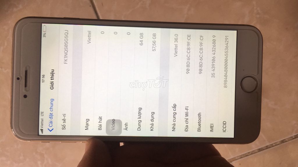 0384871498 - Iphone 6 plus 64G mvt quốc tế