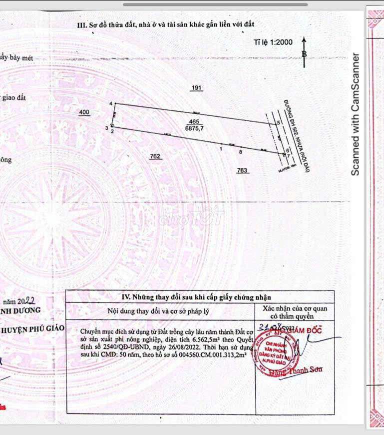 Đất SKC sản xuất kinh doanh ĐH- 502 xã Tam Lập 6.900m2 full SKC 50 năm. Mua bán Đất tại Huyện Phú Giáo Bình Dương được đăng bởi Thịnh Phát hình 6