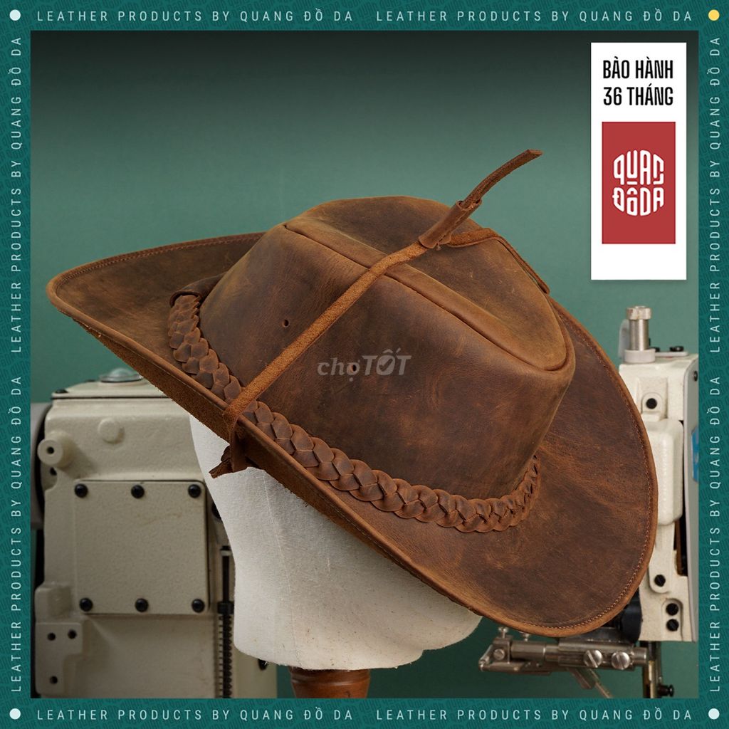 Mũ cao bồi da thật cổ điển bền bỉ, vành rộng. Mua bán Phụ kiện thời trang khác tại Quận Hà Đông Hà Nội được đăng bởi Tiệm Đồ Da Thật hình 1
