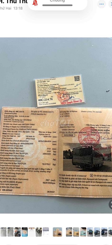 Hyudai 3.5tấn.nhập.2015.máy zin.có máy lạnh. Mua bán Xe tải, xe ben tại Thành phố Tân An Long An được đăng bởi Trung Dũng hình 6