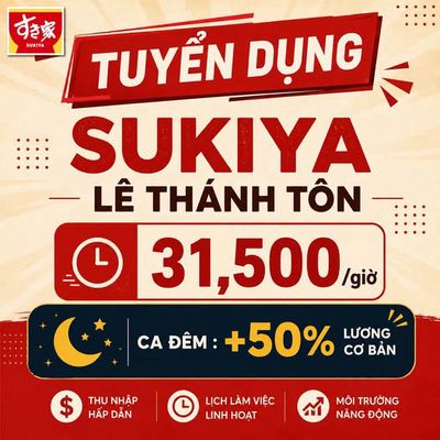 HỆ THỐNG NHÀ HÀNG SUKIYA TUYỂN DỤNG