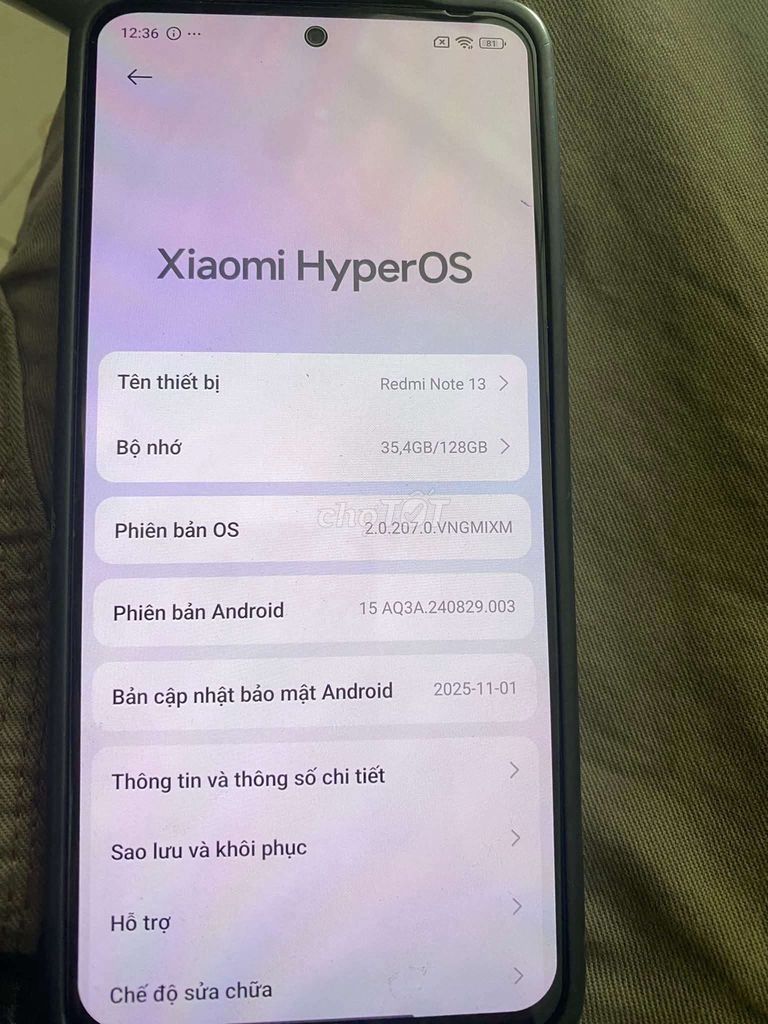 Xiaomi Redmi Note 13 128GB Đen. Mua bán Điện thoại tại Huyện Hòa Thành Tây Ninh được đăng bởi Trần Phú Khương hình 1