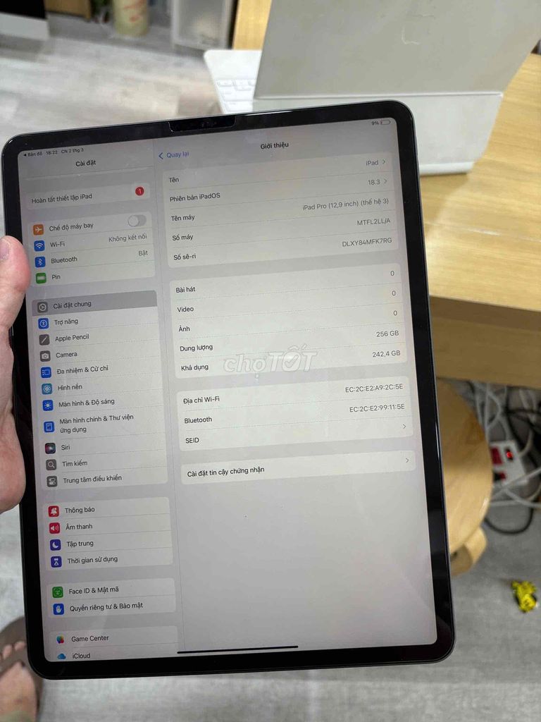 ipad pro 12.9 gen 3 256Gb wifi 2018