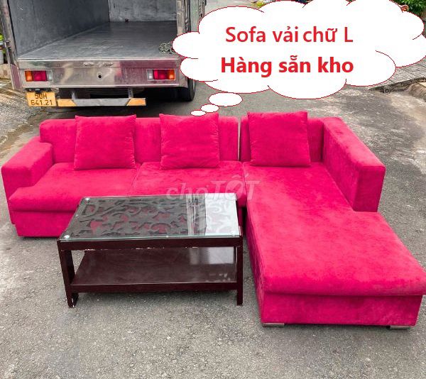 Ghế sofa Vải Chữ L Hồng,sofa bọc vải nhung mới 90%. Mua bán Bàn ghế tại Thành phố Thủ Đức Tp Hồ Chí Minh được đăng bởi Thanh lý Nội thất giá sỉ hình 1