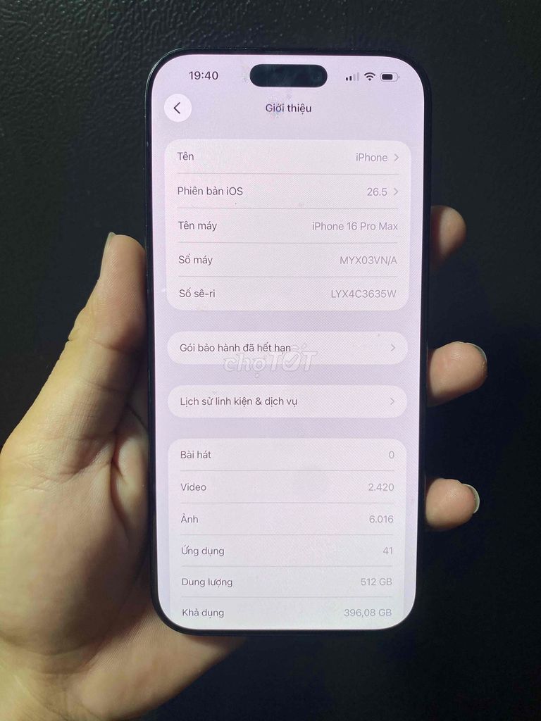 Apple iPhone 16 Pro Max 512GB Đen 87%. Mua bán Điện thoại tại Quận Bình Thuỷ Cần Thơ được đăng bởi nguyễn hình 1