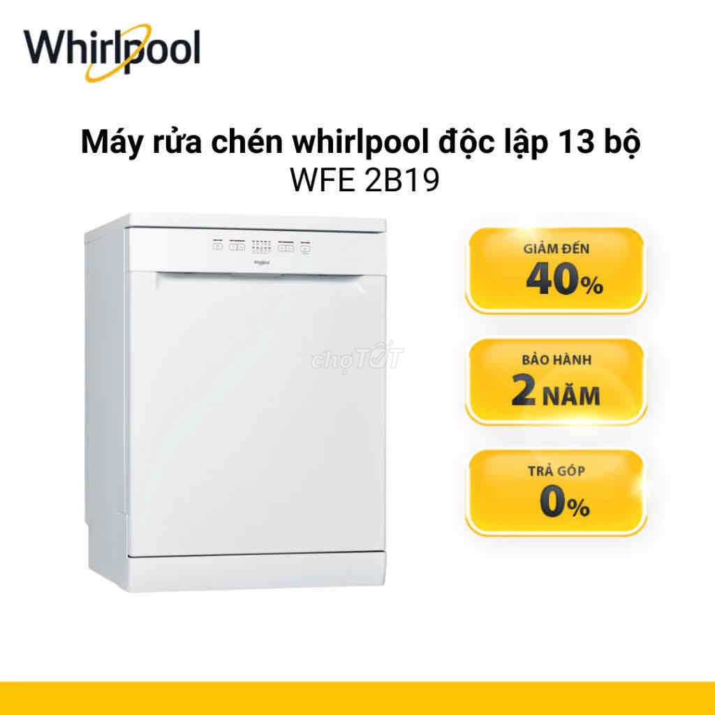 Máy rửa chén bát độc lập 13 bộ Whirlpool (Mỹ)