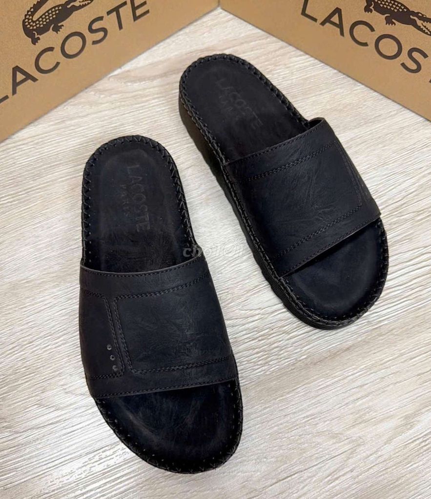 Dép Lacoste Nam Da mềm Đen. Mua bán Giày dép tại Quận Gò Vấp Tp Hồ Chí Minh được đăng bởi Anh Ba  Hàng hiệu tuyển Chuyên bán Online uy tín hình 1
