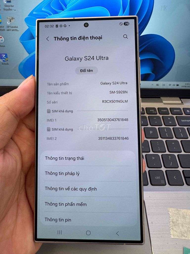 Samsung Galaxy S24 Ultra 12GB 256GB Xám Hàn Quốc. Mua bán Điện thoại tại Quận 6 Tp Hồ Chí Minh được đăng bởi QUỐC THIÊN BÁN GÓP 0 ĐỒNG  hình 1