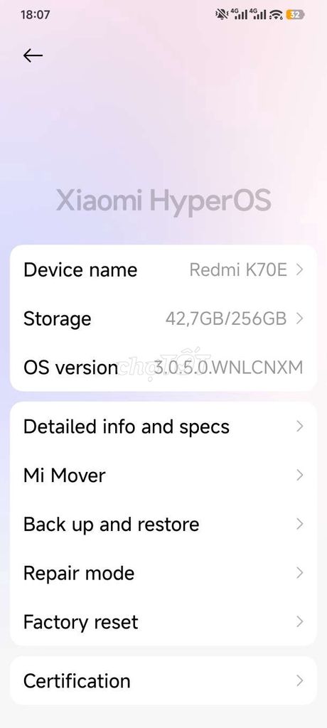 Xiaomi Redmi K70E 256GB Bạc. Mua bán Điện thoại tại Quận Hai Bà Trưng Hà Nội được đăng bởi duc thanh hình 1