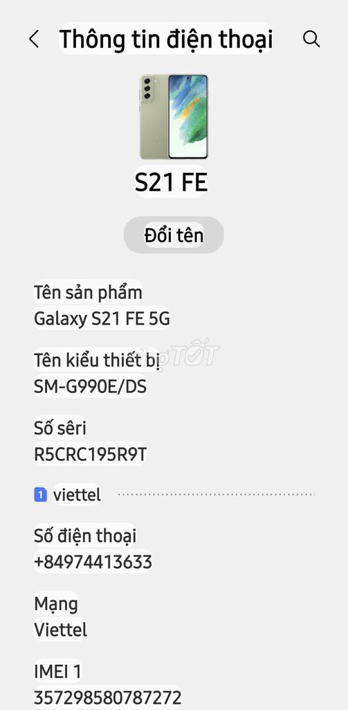 Samsung Galaxy S21 FE 5G 128GB Xanh Lá. Mua bán Điện thoại tại Thành phố Thủ Đức Tp Hồ Chí Minh được đăng bởi hieu hình 1