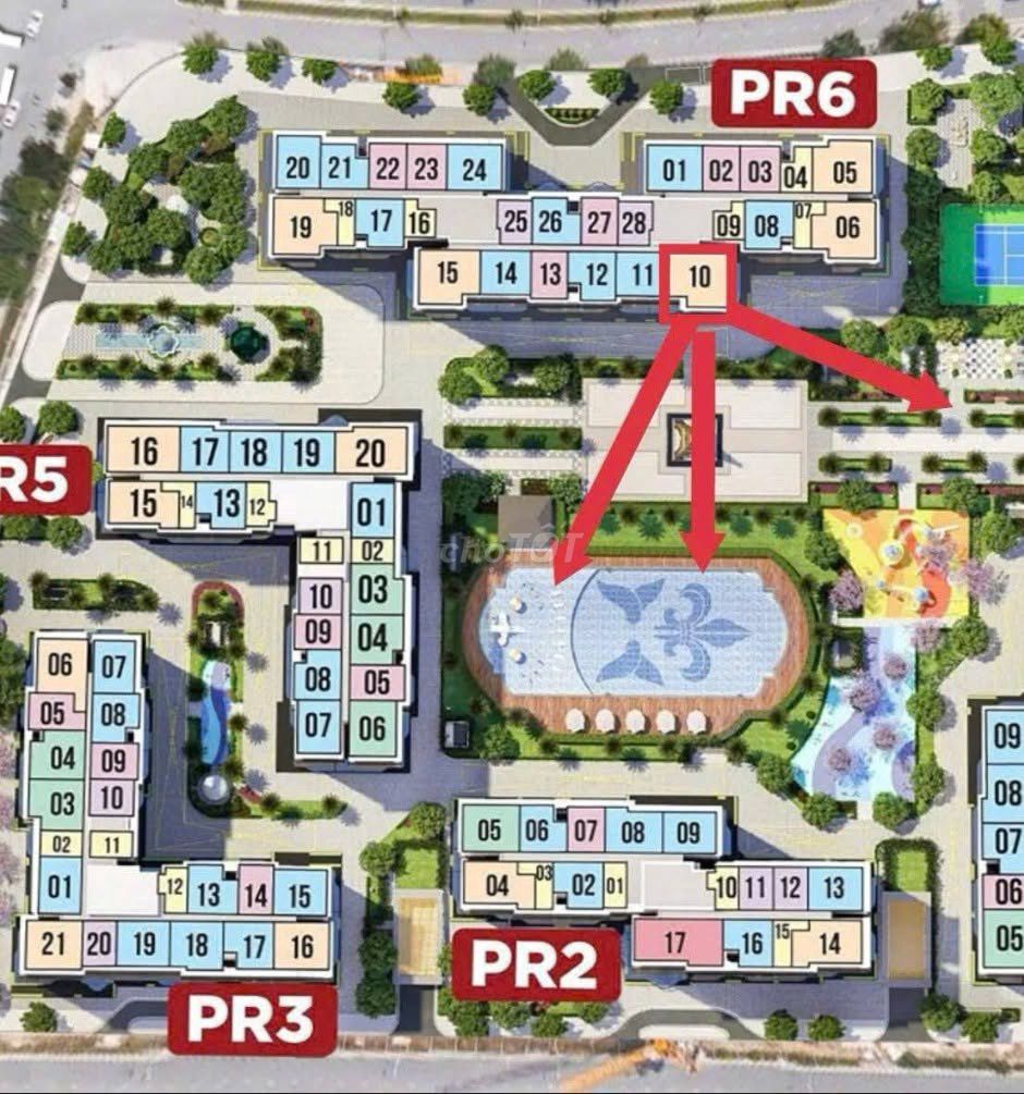 Продается 3-комнатная квартира в Париже, Vinhomes Ocean Park 1, вид на бассейн