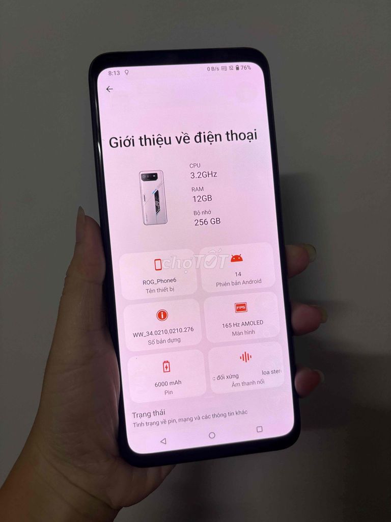 Asus ROG Phone 6 GAMING 12GB/256GB. Mua bán Điện thoại tại Quận 3 Tp Hồ Chí Minh được đăng bởi Kim Nhi hình 1