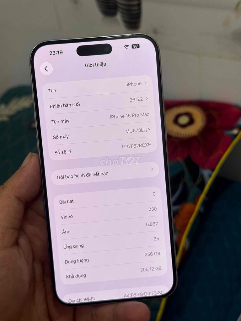 Apple iPhone 15 Pro Max 256GB Trắng. Mua bán Điện thoại tại Thành phố Thuận An Bình Dương được đăng bởi Trung Apple Ko bán góp hình 1