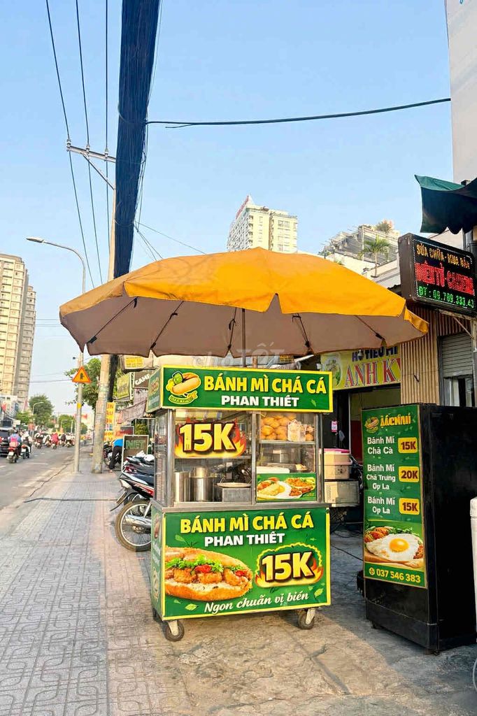 Xe đẩy bán hàng bánh mì chả cá. Mua bán Đồ chuyên dụng, Giống nuôi trồng tại Quận 7 Tp Hồ Chí Minh được đăng bởi Nguyễn Thị Nhật My hình 1